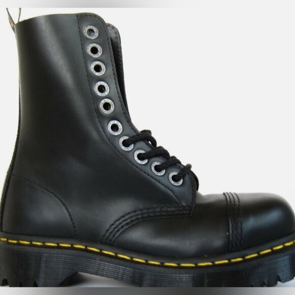 NNB Dr Marten AW004 non-safety Steel Toe 10 eyelet Leather BXB combat Boots 6